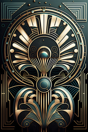 Luxury background with golden ornament and geometric elements. Vector illustration.の素材