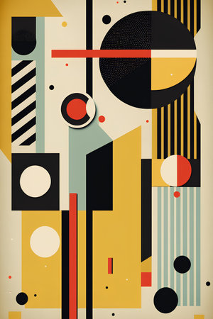 Abstract geometric background in memphis style. Retro design. Vector illustration.の素材