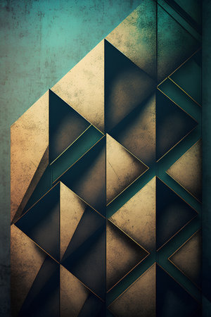 abstract background with triangle pattern in blue and gold colors, graphic designの素材