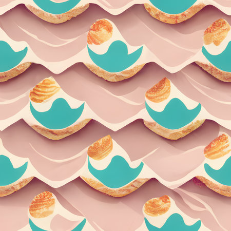 Seamless pattern with birds on pastel background. Vector illustration.の素材