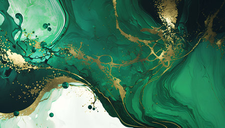 Marble abstract acrylic background. Marbling artwork texture. Agate ripple pattern. Gold powder.の素材