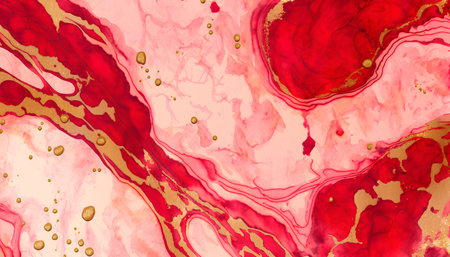 Marble abstract acrylic background. Marbling artwork texture. Agate ripple pattern. Gold powder.の素材