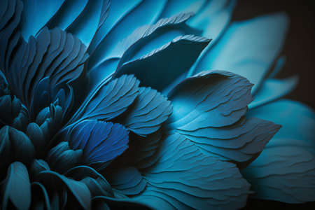 Blue flower petals close-up. Floral background. 3D renderingの素材