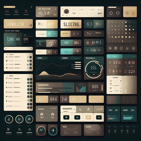 Big collection of user interface elements for web design. Vector illustration.の素材