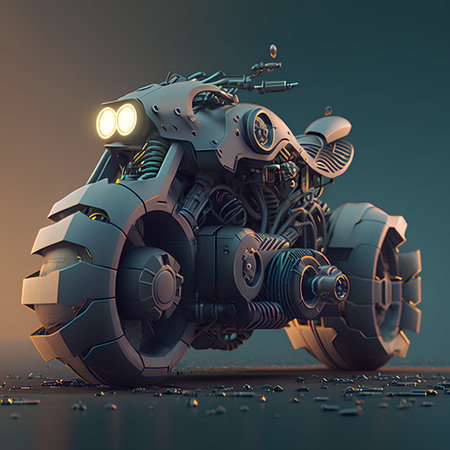 3d rendering of a monster truck on a dark background. 3d illustration.の素材