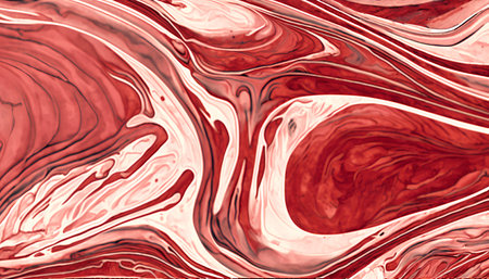 Abstract background of acrylic paint in red tones. Marbling texture.の素材