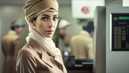 Portrait of a beautiful muslim businesswoman in the office.の素材