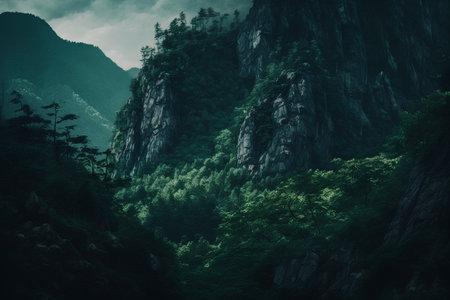 Mountain landscape in Huangshan, Anhui, Chinaの素材