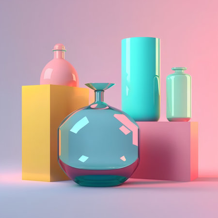 3d rendering of a vase with a cork for cosmeticsの素材