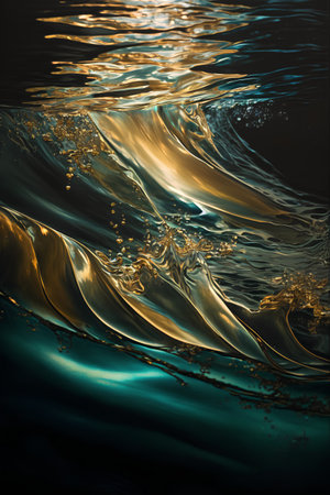 golden water with waves and ripples on it. abstract backgroundの素材