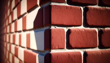 Background of brick wall texture. Close-up. Selective focus.の素材
