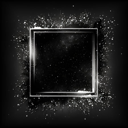 Abstract grunge frame with space for text on black background. Vector illustration.の素材