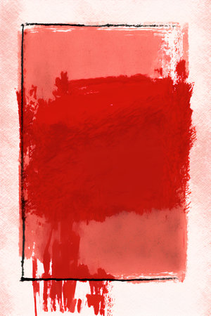 Red abstract watercolor background. Texture of watercolor paint on paper.の素材