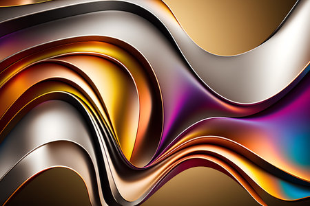 Abstract background with wavy lines. 3d rendering, 3d illustration.の素材