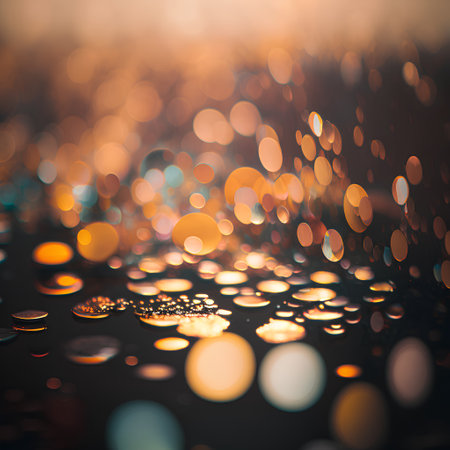 abstract background with bokeh defocused lights and stars - vintage filterの素材