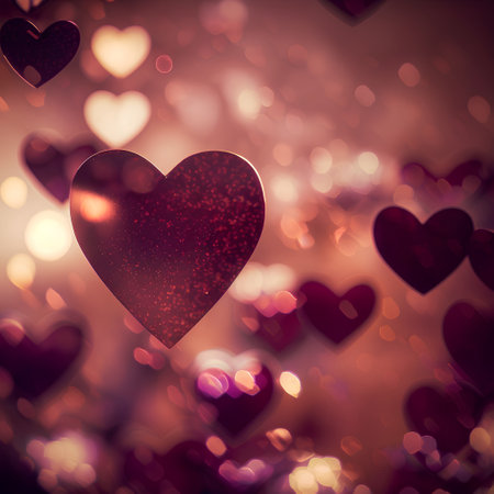 Heart bokeh background. Valentine's Day. Love concept.の素材