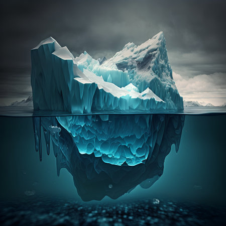 Iceberg in the ocean. 3d illustration. Elements of this image furnished by NASAの素材