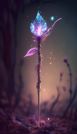 Beautiful magic flower. 3d rendering, 3d illustration.の素材