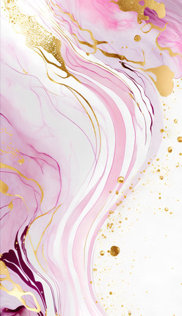 Marble abstract background with gold paint. Liquid marble texture with gold glitter.の素材