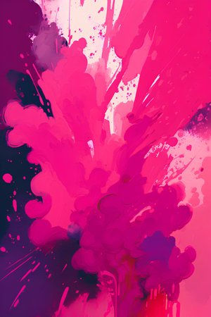 abstract background with paint splashes in pink and violet colors.の素材