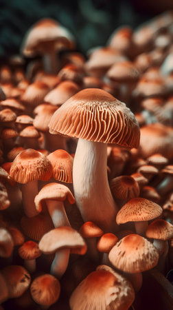 mushrooms growing in the forest, close-up, macroの素材