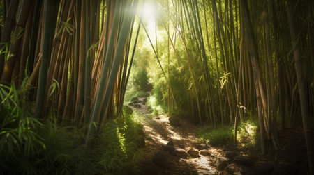 Beautiful bamboo forest at Arashiyama, Kyoto, Japanの素材