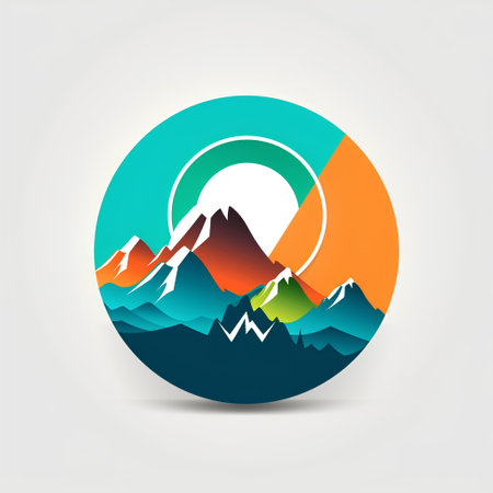 Mountain icon. Flat design. Vector illustration. Eps 10.の素材