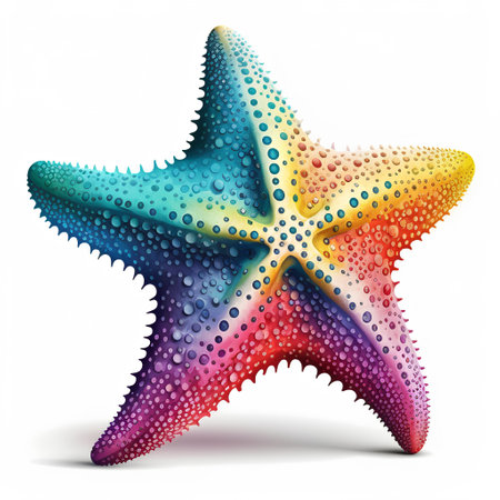 Colorful starfish isolated on a white background. Vector illustration.の素材