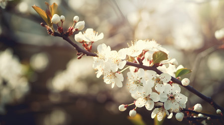 Beautiful spring blossom of cherry tree. Shallow depth of fieldの素材