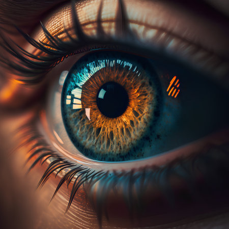 Human eye close-up. 3d rendering, 3d illustration.の素材