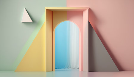 3d rendering of abstract geometric forms. Minimalistic design.の素材