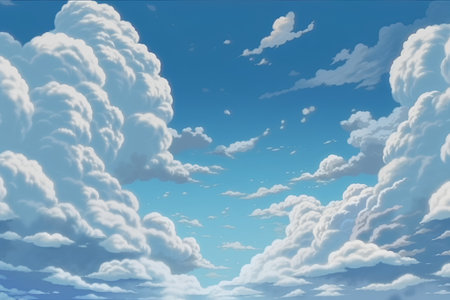 Blue sky background with white clouds. Vector illustration. Eps 10.の素材