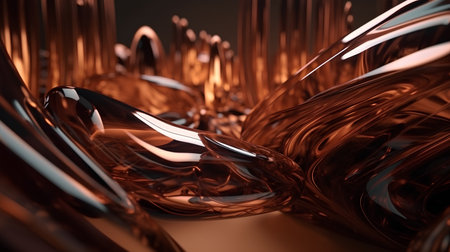 3d rendering of abstract metallic background with some smooth lines in itの素材