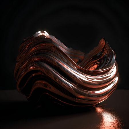 3d render, abstract background, shiny metallic wavy surface, computer generated imagesの素材