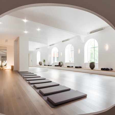 Interior of a modern fitness room, fitness room. Nobody insideの素材