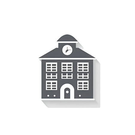 School building icon isolated on white background. Vector illustration. Eps 10.の素材