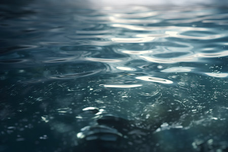 abstract background of blue water surface with ripples, shallow dofの素材