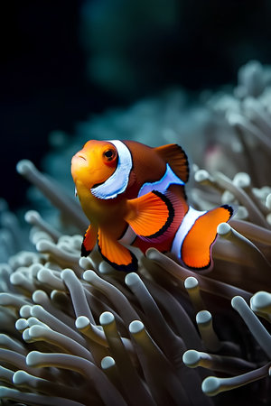 Clown anemonefish in the sea anemone.の素材
