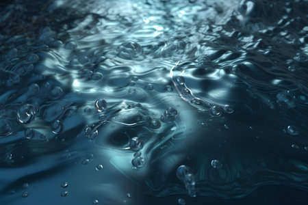 abstract blue water background with some smooth lines in it (3d render)の素材