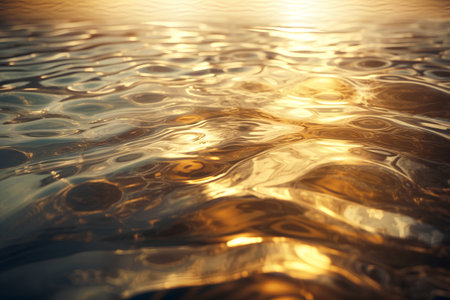 abstract background of water ripples and golden light - can be used as a backgroundの素材