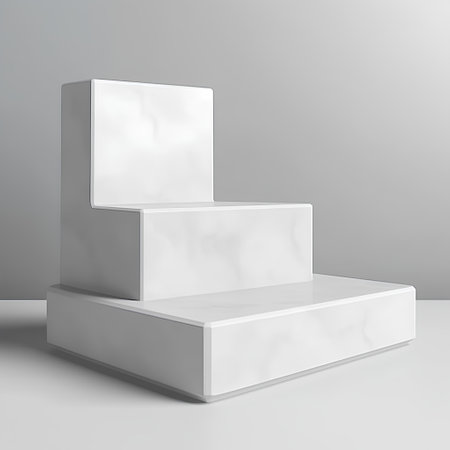 Pedestal for display,Platform for design,Blank product stand,3D renderingの素材