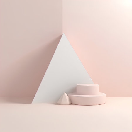 Minimal abstract scene with geometrical forms. 3d renderの素材
