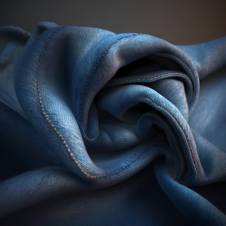 closeup of blue fabric, studio shot, shallow depth of fieldの素材