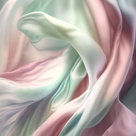 abstract background of pink and white silk drapery close upの素材
