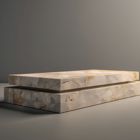 3d render of marble pedestal or platform for product presentation.の素材