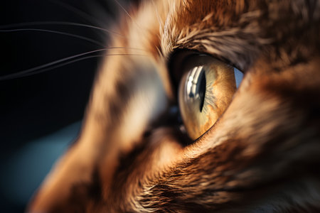 Close up of a cat's eye. Selective focus on the eye.の素材