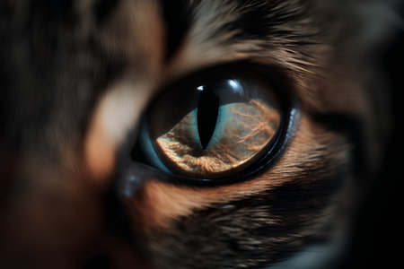 Cat eye close up. Macro shot of a cat's eye.の素材