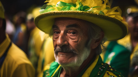 Unidentified people during the Carnival Parade in Barcelona, Spain.の素材