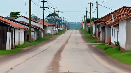 Rural road in a rural area in the south of Brazil.の素材