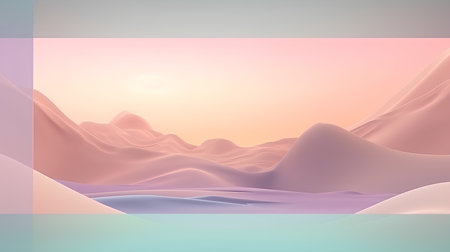 Abstract landscape background with sand dunes in pastel pink and blue colorsの素材